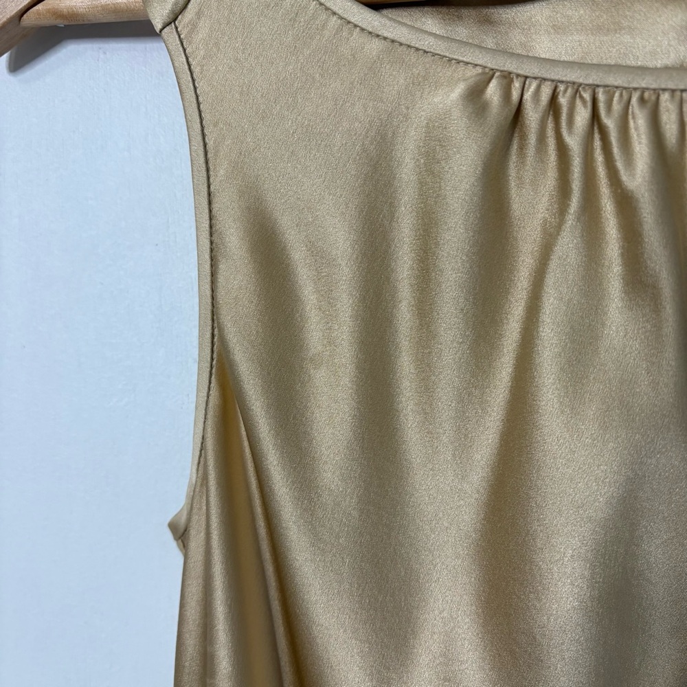 Lafayette 148 New York 100% Silk Gold Sleeveless Blouse Top - Picture 6 of 7